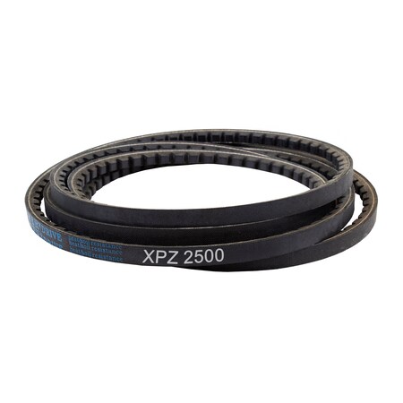 D&D XPZ2500 Cogged, Metric V-Belt, 2500mm Outside Length, 10 mm Top Width, 1 Ribs XPZ2500